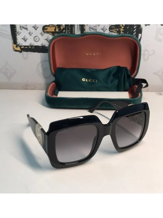 New ✨ Authentic Gucci GG1022S 001 Black Oversized Square Sunglasses ✨ main image 9